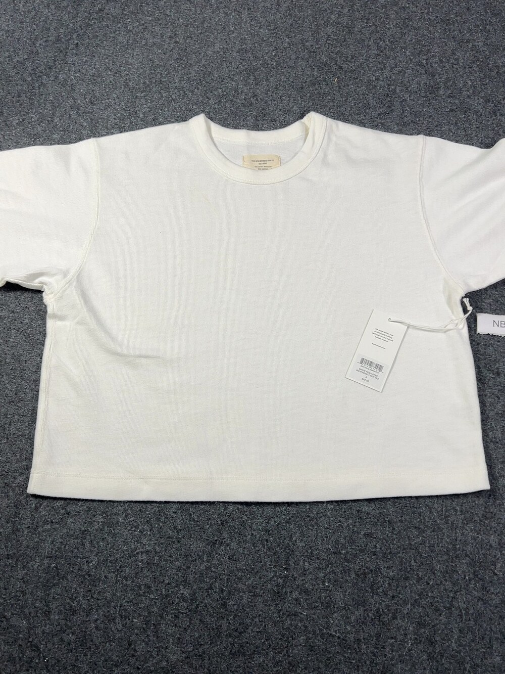 Buck Mason White Field-Spec Boyfriend Crop Tee Womens Small NWI Msrp62 [NB1]